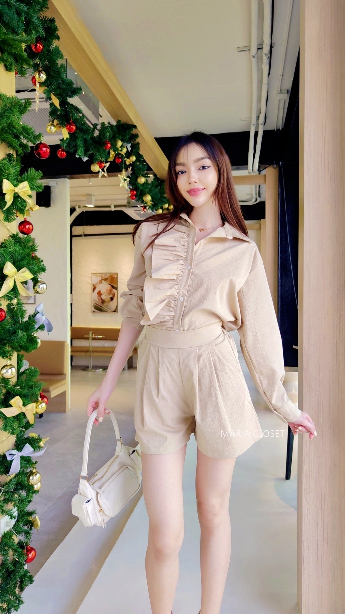 Beige Shirt+Short sets